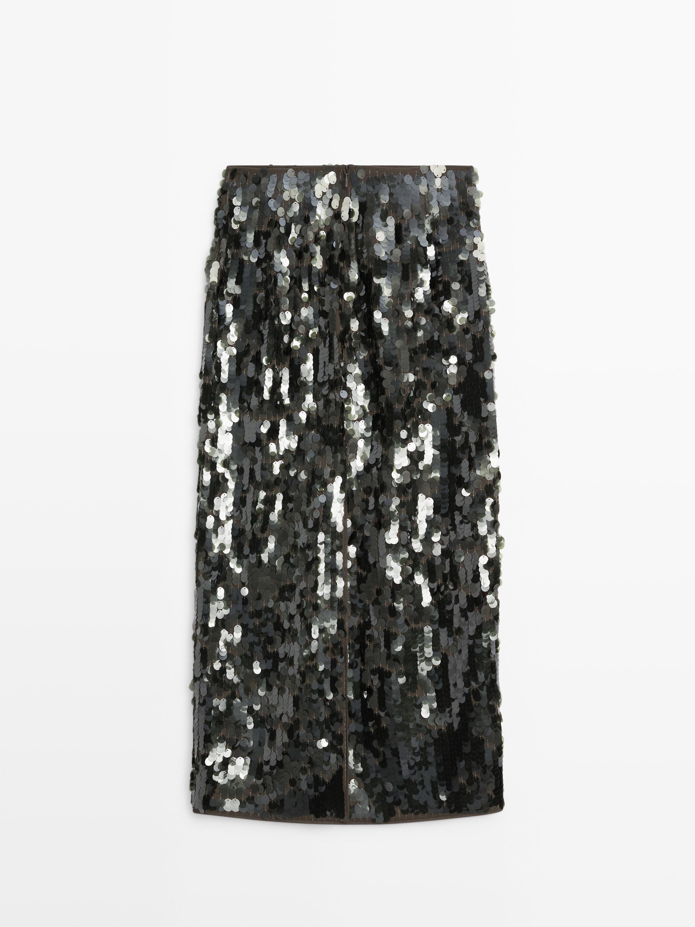 Midi skirt with sequins